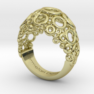 bolle ring 18k gold plated brass