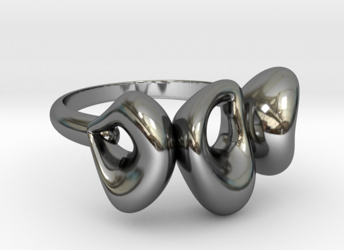 flower ring silver polished