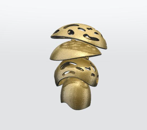 one inside the other polished gold steel one inside the other polished gold steel