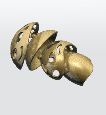 one inside the other polished gold steel2