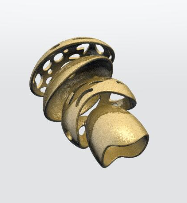 one inside the other polished gold steel3